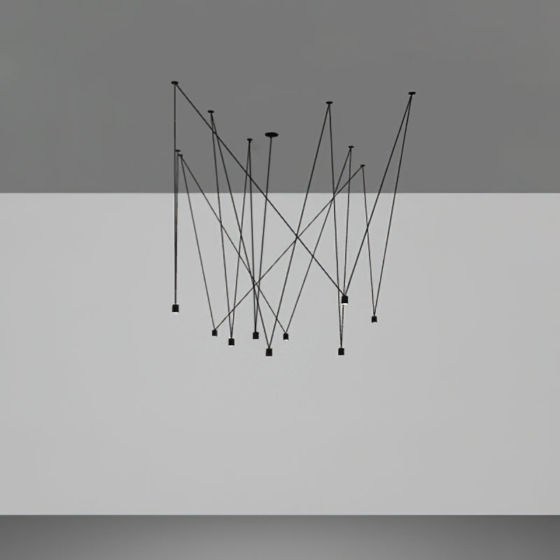 Modular Pendant Chandelier with Matte Lacquered Cables, 1-12 Lights
