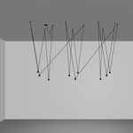Modular Pendant Chandelier with Matte Lacquered Cables, 1-12 Lights