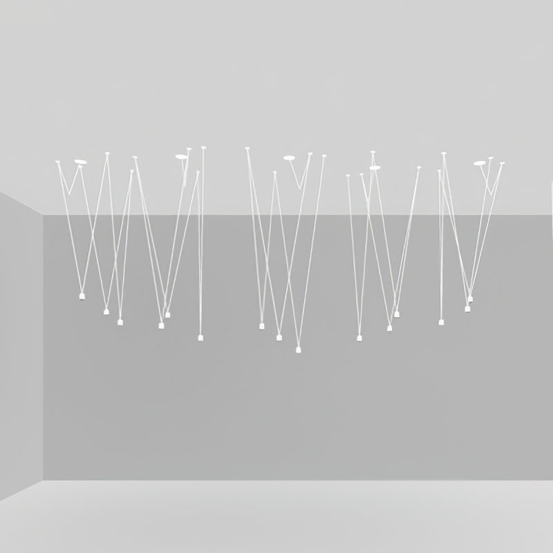 Modular Pendant Chandelier with Matte Lacquered Cables, 1-12 Lights