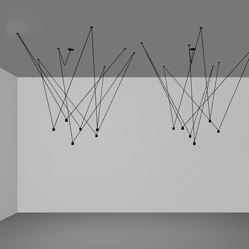 Modular Pendant Chandelier with Matte Lacquered Cables, 1-12 Lights