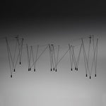 Modular Pendant Chandelier with Matte Lacquered Cables, 1-12 Lights