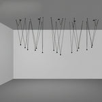 Modular Pendant Chandelier with Matte Lacquered Cables, 1-12 Lights