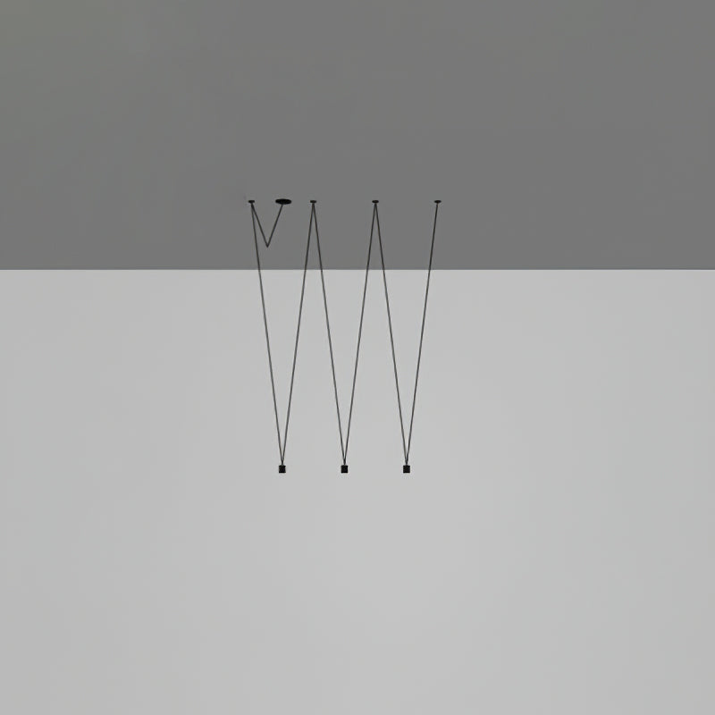 Modular Pendant Chandelier with Matte Lacquered Cables, 1-12 Lights