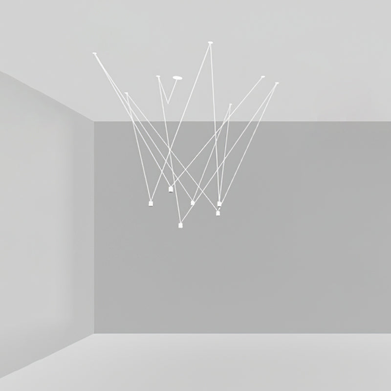 Modular Pendant Chandelier with Matte Lacquered Cables, 1-12 Lights