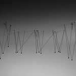 Modular Pendant Chandelier with Matte Lacquered Cables, 1-12 Lights