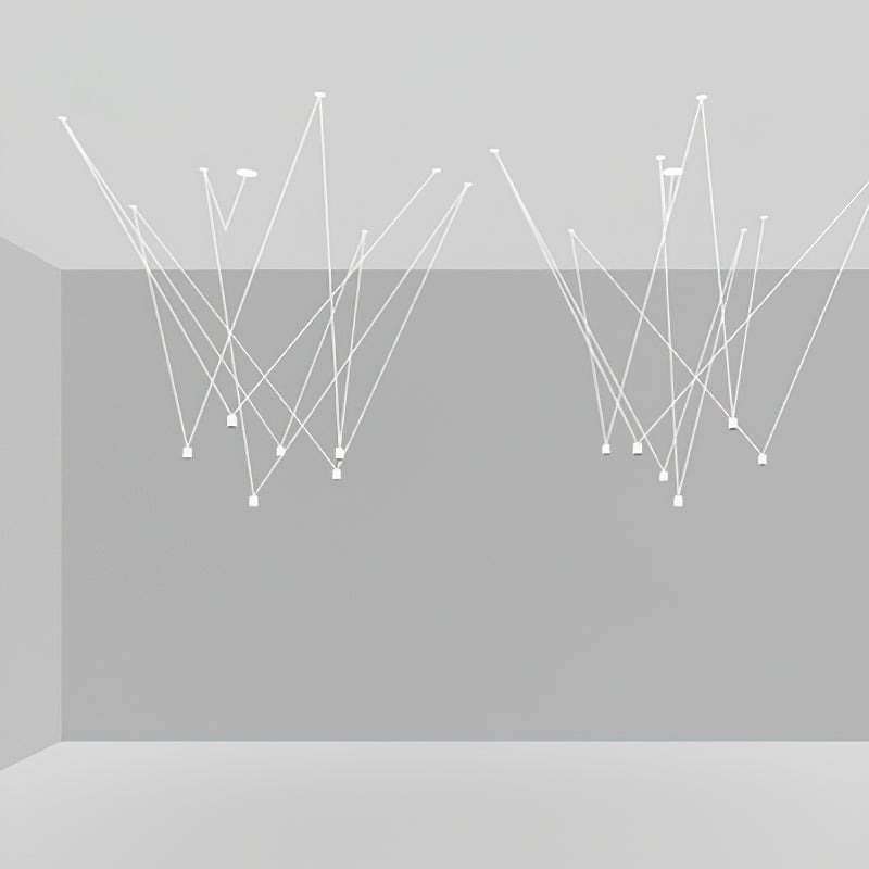 Modular Pendant Chandelier with Matte Lacquered Cables, 1-12 Lights