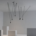 Modular Pendant Chandelier with Matte Lacquered Cables, 1-12 Lights