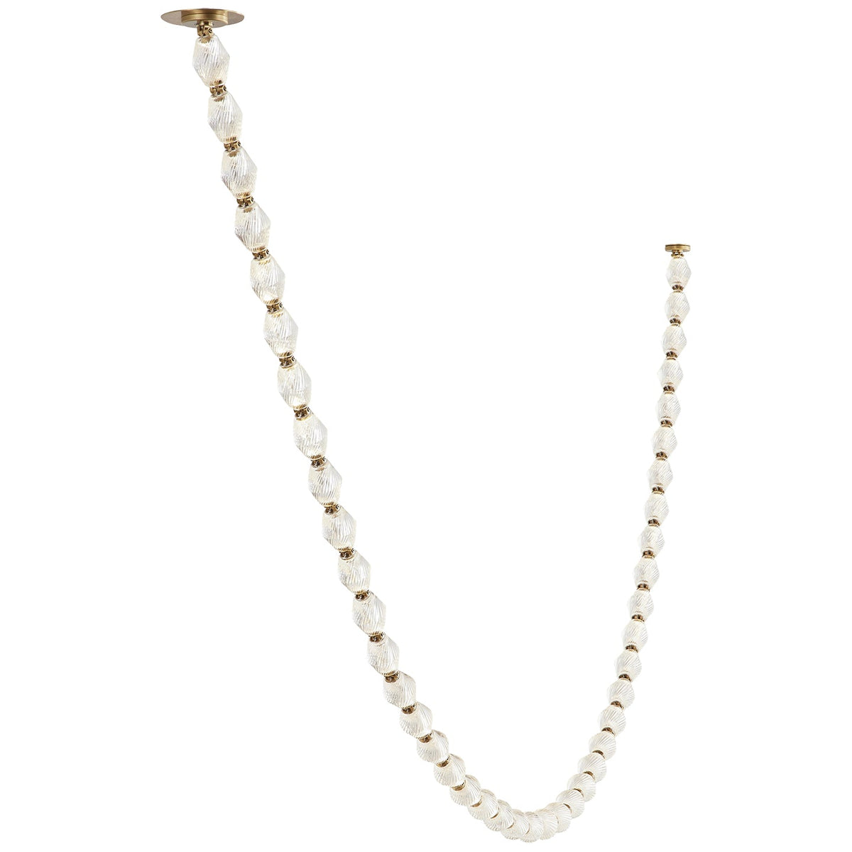 Riviere Glass Chain Chandelier – Modern Linear LED Pendant Light