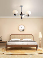 Colome Modern Glass Chandelier with Walnut Accents for Dining Room