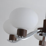 Colome Modern Glass Chandelier with Walnut Accents for Dining Room