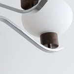 Colome Modern Glass Chandelier with Walnut Accents for Dining Room