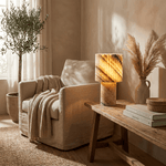 Colonna Onyx Table Lamp — Fluted Natural Stone Accent Light