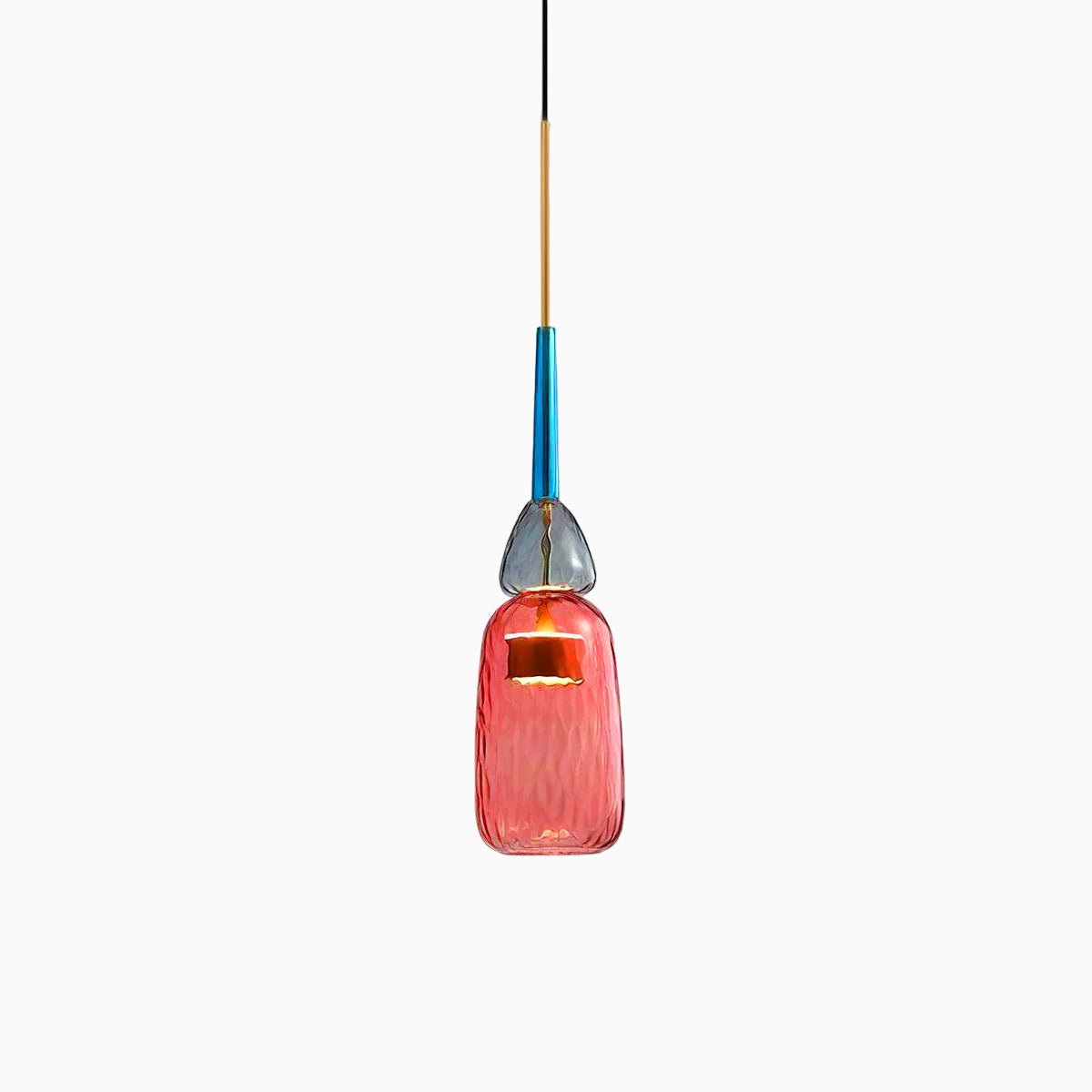 Art Glass Pendant Light – Hand-Blown Stained Glass Chandelier for Dining & Living