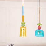 Art Glass Pendant Light – Hand-Blown Stained Glass Chandelier for Dining & Living