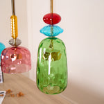 Art Glass Pendant Light – Hand-Blown Stained Glass Chandelier for Dining & Living