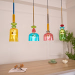 Art Glass Pendant Light – Hand-Blown Stained Glass Chandelier for Dining & Living