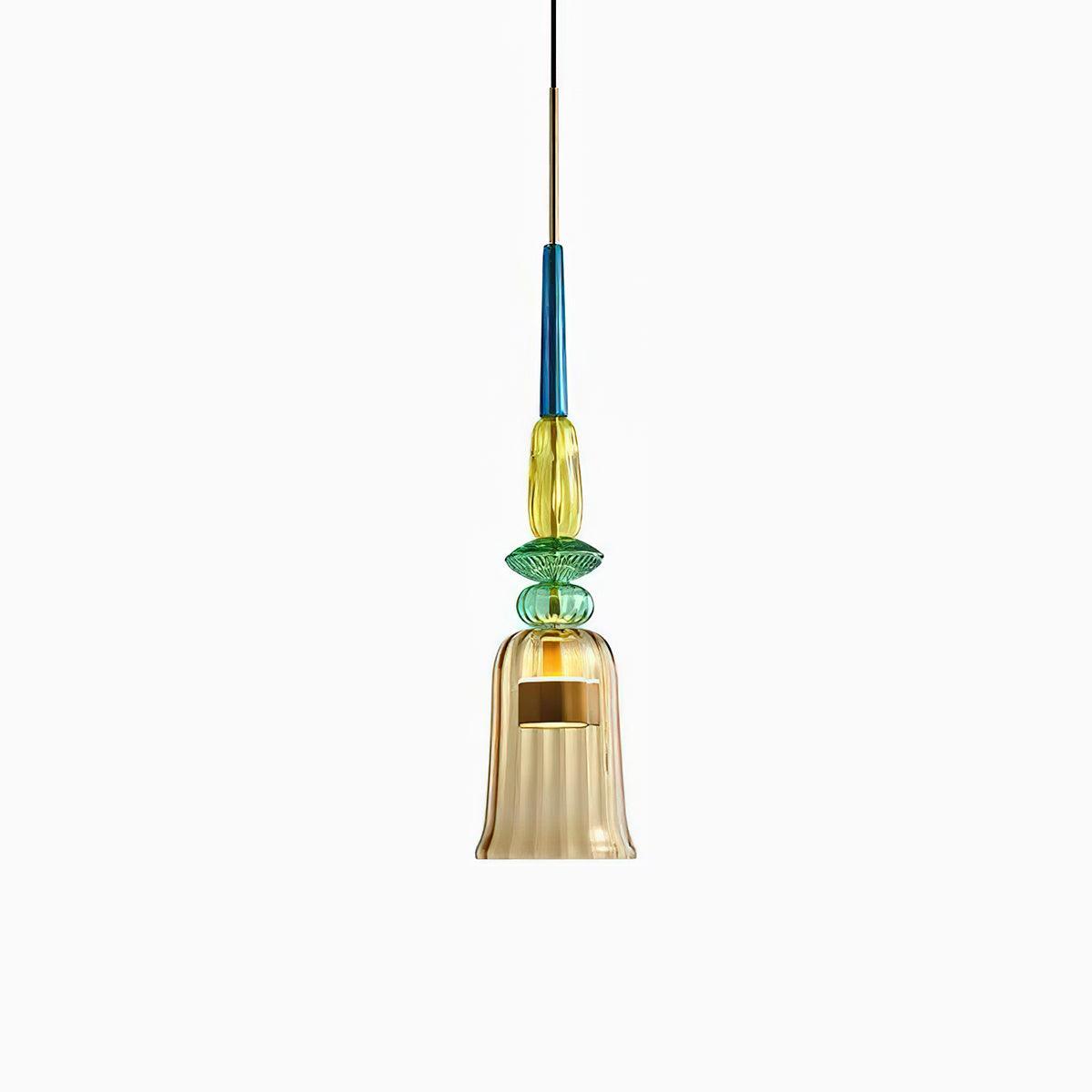 Art Glass Pendant Light – Hand-Blown Stained Glass Chandelier for Dining & Living