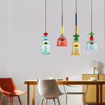 Art Glass Pendant Light – Hand-Blown Stained Glass Chandelier for Dining & Living