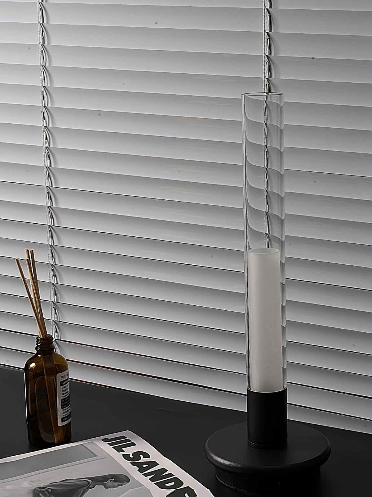 Column Built In Battery Table Lamp