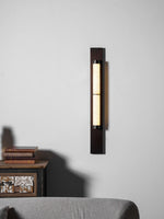 Columnar Alabaster Wall Sconce in Bronze Brass