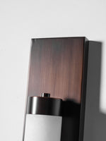 Columnar Alabaster Wall Sconce in Bronze Brass