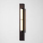 Columnar Alabaster Wall Sconce in Bronze Brass