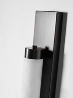 Columnar Alabaster Wall Sconce in Bronze Brass