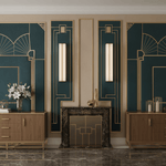 Columnar Fabric Wall Sconce with Gold Accents – Modern LED Lighting