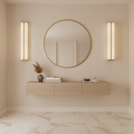 Columnar Fabric Wall Sconce with Gold Accents – Modern LED Lighting