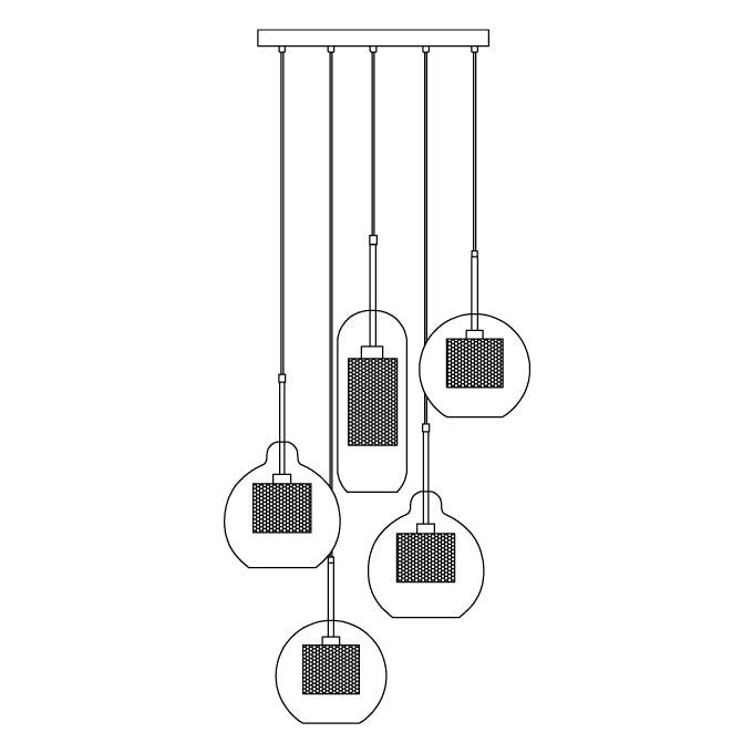 Chiswick Glass Pendant Light – Modern Multi-Light Chandelier