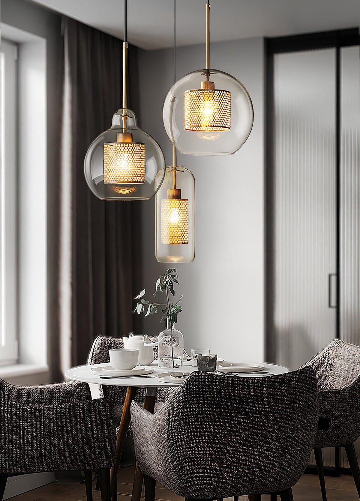 Chiswick Glass Pendant Light – Modern Multi-Light Chandelier
