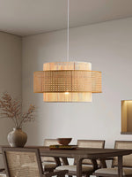 Handwoven Rattan Concentric Pendant Light for Modern Interiors