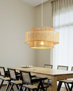 Handwoven Rattan Concentric Pendant Light for Modern Interiors
