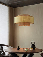 Handwoven Rattan Concentric Pendant Light for Modern Interiors