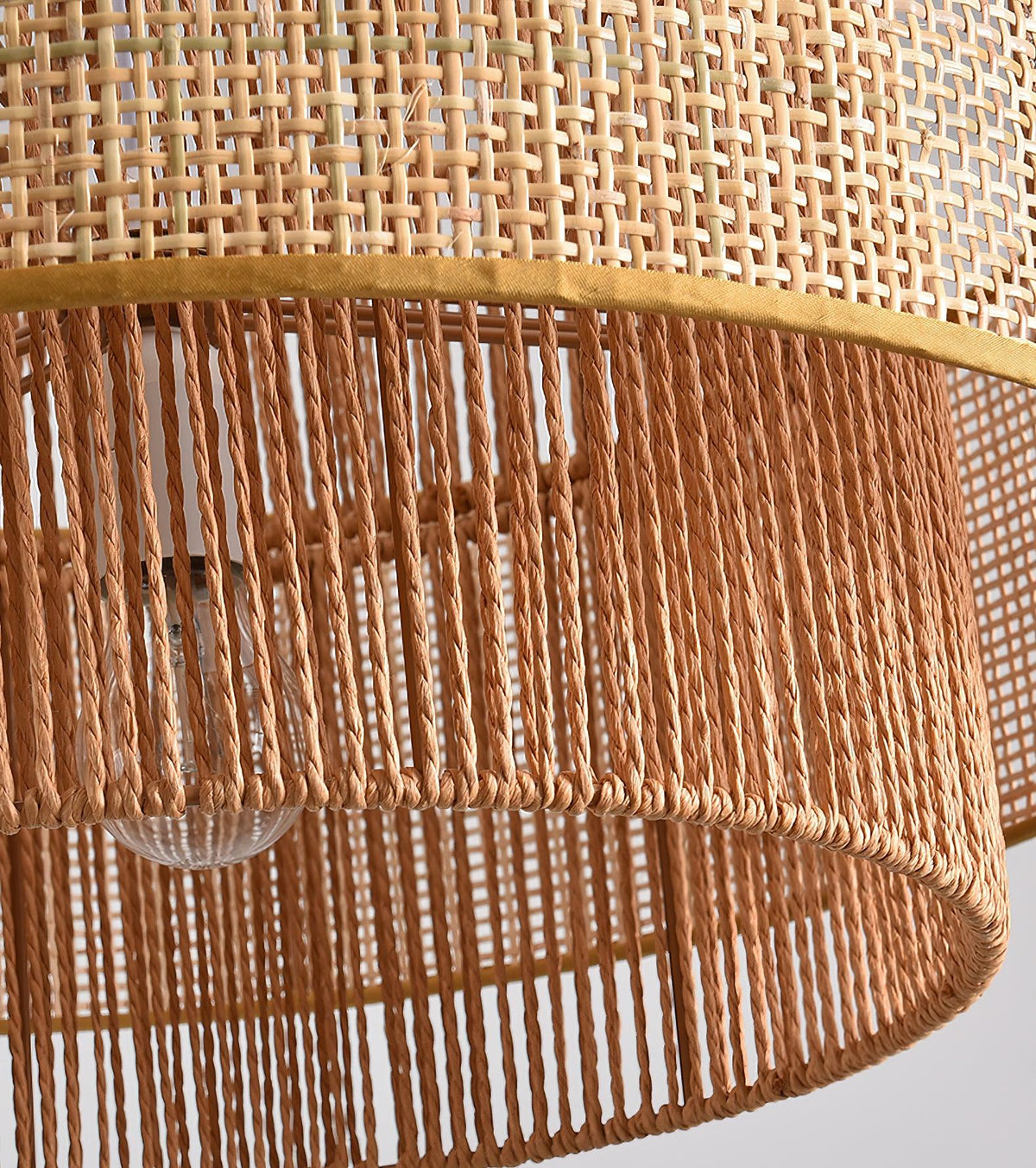 Handwoven Rattan Concentric Pendant Light for Modern Interiors