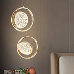 Concentric Ring Crystal Pendant Light