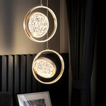 Concentric Ring Crystal Pendant Light