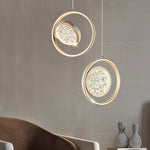 Concentric Ring Crystal Pendant Light