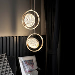 Concentric Ring Crystal Pendant Light