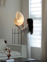 Conch Bloom Sculptural Resin Table Lamp with Nautilus Shell Design