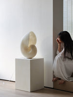Conch Bloom Sculptural Resin Table Lamp with Nautilus Shell Design