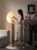 Conch Bloom Sculptural Resin Table Lamp with Nautilus Shell Design