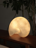 Conch Bloom Sculptural Resin Table Lamp with Nautilus Shell Design