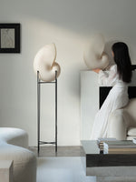 Conch Bloom Sculptural Resin Table Lamp with Nautilus Shell Design