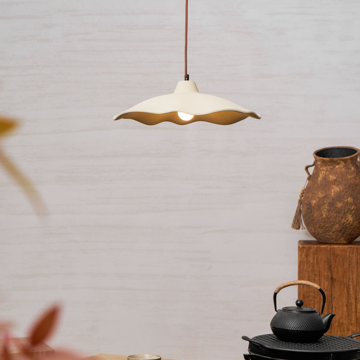 Artisan Concrete Petal Pendant Light for Modern Interiors