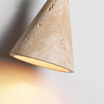 Cone Wood Bead Wall Sconce in Yellow Travertine