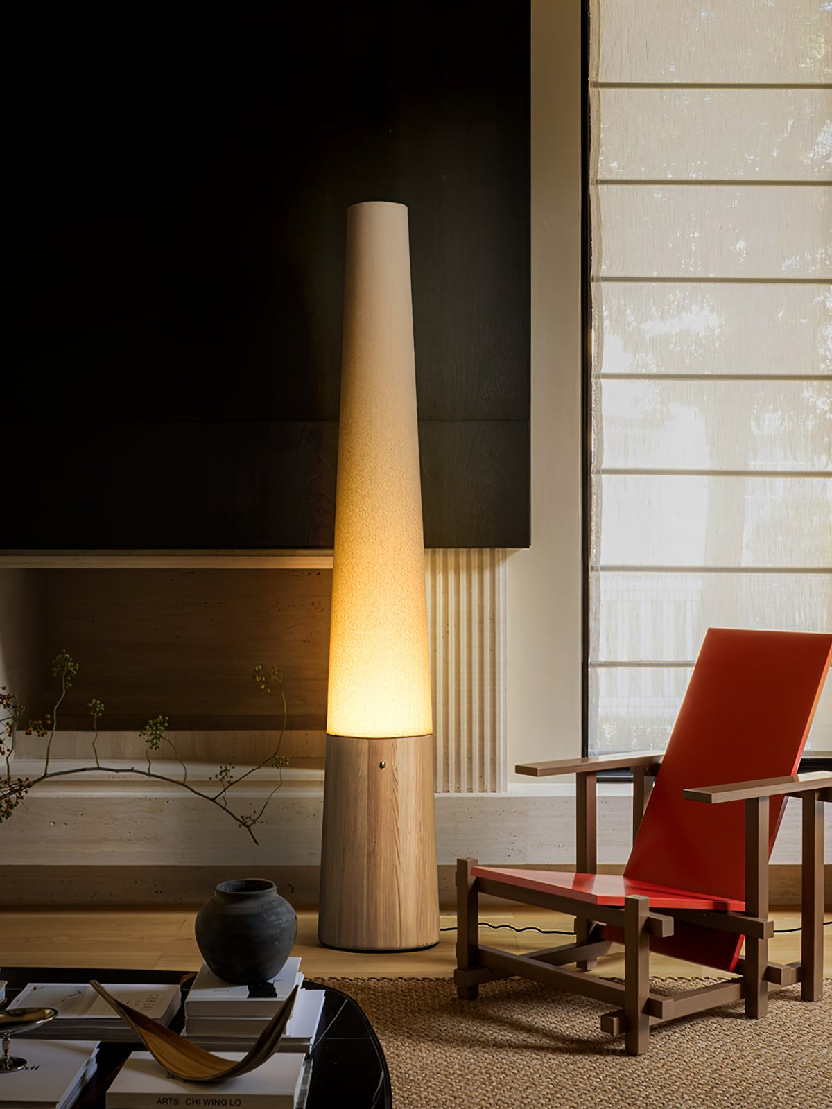 Cone Wooden Floor Lamp – Modern LED Floor Light for Living Room & Bedroom