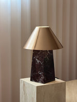 Conic Marble Table Lamp with Brass Shade for Modern Interiors