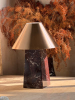 Conic Marble Table Lamp with Brass Shade for Modern Interiors