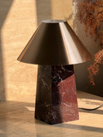 Conic Marble Table Lamp with Brass Shade for Modern Interiors